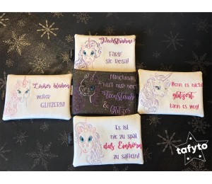 Stickserie ITH - Crazy Unicorn Zipper Tasche